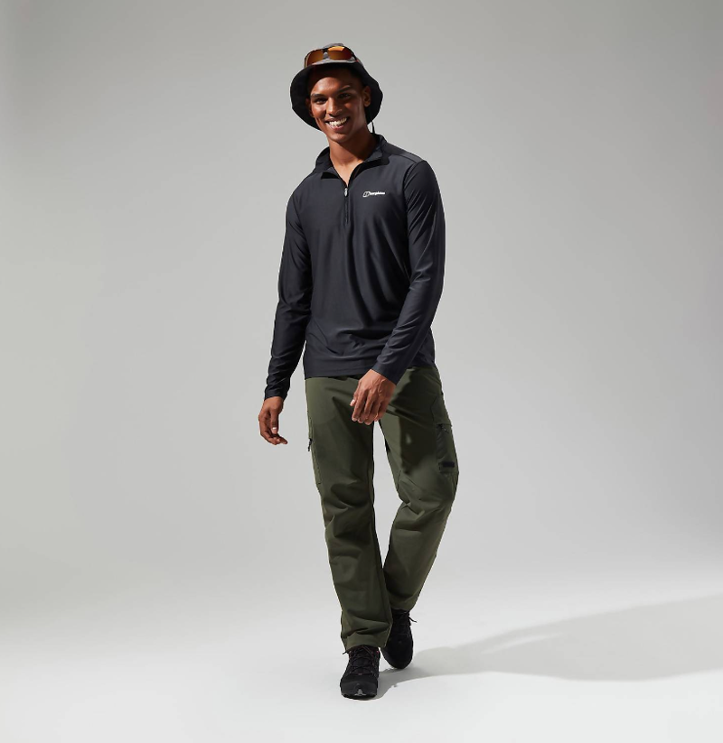 Berghaus Men's 24/7 Tech Tee Long Sleeve Half Zip in Black-4